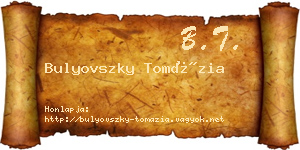 Bulyovszky Tomázia névjegykártya